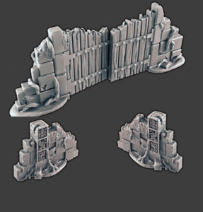 Products: Jungle Temple Ruins Gate and Walls pack - Battle Kiwi Tabletop Wargaming Terrain and Accessories