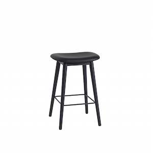 Fiber Counter Stool Wood base 65cm - Leather