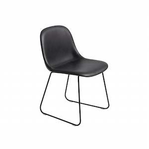 Fiber Chair: Fiber Side Chair Sled Base - Leather