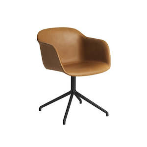 Muuto Fiber Armchair: Fiber Armchair Swivel Base Fully Upholstered - Automatic Return