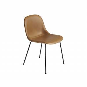 Muuto Fiber Side Chair: Fiber Side Chair Tube Base - Leather