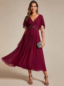 Nz Stock Plus Size: Corrieanne burgundy Mother of the bride/groom dress Express NZ wide