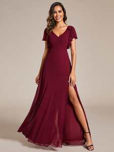 Bridesmaid Dresses: Kylee sleeved bridesmaid or evening gown in soft chiffon