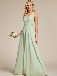 Bridesmaid Dresses: Justine light sage chiffon sleeveless bridesmaid dress Express NZ Wide