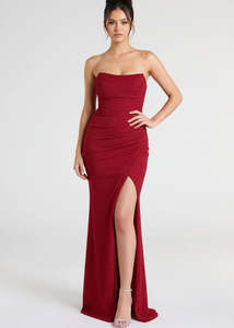 Ball Dresses: Myra strapless sparkling red ball dress