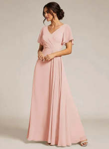 In Stock: Bernice bridesmaid dress in light pink s16 Express NZ Wide