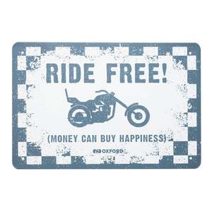 Workshop: Oxford Garage Metal Sign: "Ride Free"