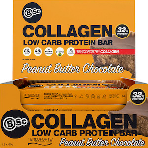 Protein Bars Snacks: BSC COLLAGEN LOW CARB PROTEIN BAR BOX OF 12