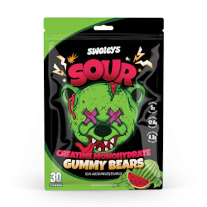 Creatine: SWOLEYS CREATINE MONOHYDRATE SOUR GUMMY BEARS - 30 SERVES