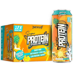 NEXUS SPORTS NUTRITION SUPER PROTEIN SPARKLING ENERGY RTD - 12 PACK - DATED 18 OCT 25
