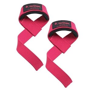 HARBINGER WOMEN'S PADDED COTTON LIFTING STRAPS PINK 21"