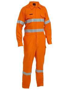 Overalls: Apex 160/185 Taped Hi Vis FR Ripstop Vented Coverall with Waist Zip Opening
