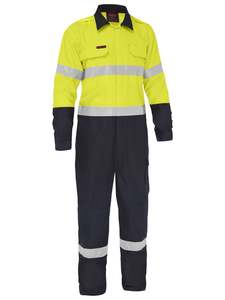 Overalls: Apex 185/240 Taped Hi Vis FR Ripstop Vented Coverall