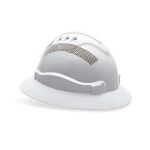 V6 Vented Full Brim Hard Hat White with Reflective Tape