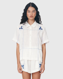 Rowie: Aries Linen Shirt Bone