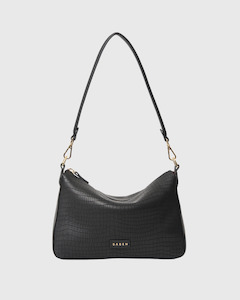 Saben: Dane Shoulder Bag Black Luxe Emboss