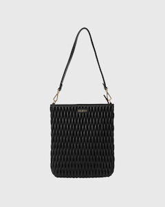 Saben: Claudette Shoulder Bag Black Diamond Quilt