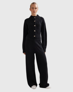 Cable Knit Cardi Black