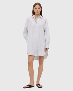 Assembly Label: Cora Stripe Shirt Dress White/Navy Stripe