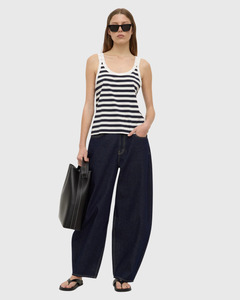 Assembly Label: Adria Stripe Jersey Tank Antique White/Navy