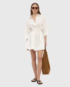 Claire Mini Shirt Dress White