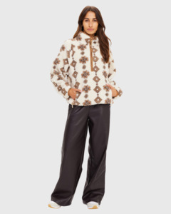 Harlow Fleece Pullover Abstract Creme