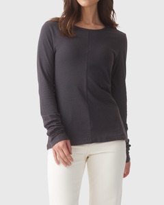 New Arrivals New: Long Sleeve Drape Top Charcoal