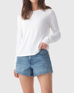 Long Sleeve Drape Top Bone