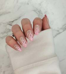 Ready To Ship: Fired Up Baby Pink Short Coffin - Ready To Ship