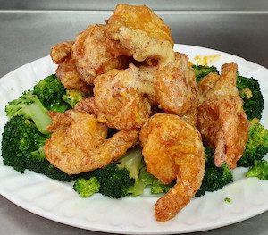 Salty Egg Yolk Coated Prawn Cutlet BBQ Noodles House