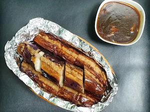 Stuffed Eggplant on Sizzling BBQ Noodles House