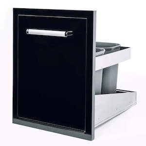 Outdoor Kitchen: Titan Double Rubbish Drawer - Satin Black - CBATC-B