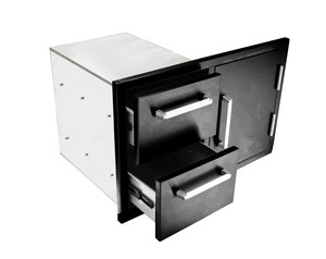 Outdoor Kitchen: Titan Door Drawer - Satin Black - CBADC-B