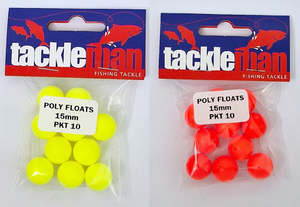 Fishing Saltwater: TM Poly Floats 15mm 10 Pkt