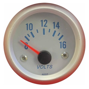 52mm Analog: 2" BRUSHED SILVER FACE VOLT GAUGE. SILVER BEZEL - BC Direct