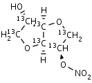 Isosorbide-<sup>13</sup>C<sub>6</sub> 5-Nitrate | CAS Number: 16051-77-7 (unlabelled)