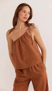 Womens: MINK PINK - Rya One Shoulder Top - Bronze