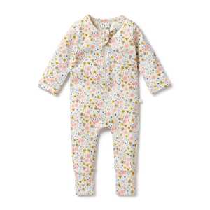 Kids Baby Wear Brands: Wilson & Frenchy - Organic Zipsuit with Feet - Ava Floral