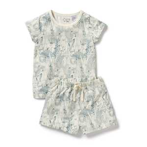 Kids Baby Wear Brands: Wilson & Frenchy - Organic Short Sleeved Pyjamas - Hello Friends