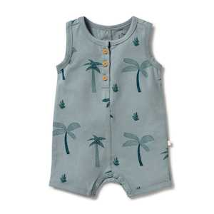 Wilson & Frenchy - Organic Henley Growsuit - Palm Days