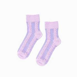 Girls Winter Sale 2 Get 30 Off: The Girl Club - Lilac Cable Cotton Socks - Lilac
