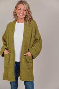 eb&ive | Folie Relaxed Cardigan - Chartreuse