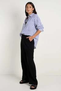 Among The Brave: AMONG THE BRAVE - Best Life Soft Crepe Wide Leg Pant - Black