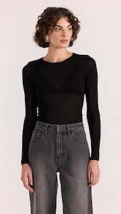 Staple The Label: STAPLE THE LABEL - ASTA SHEER KNIT TOP - Black
