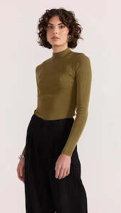 Staple The Label: STAPLE THE LABEL - RENEE RIB KNIT TOP - Khaki