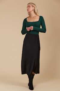 Isle Of Mine Winter Sale 2 Get 30 Off: Isle of Mine | Maia Midi Skirt - Onyx