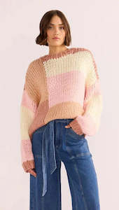 Womens Winter Sale 2 Get 30 Off: MINK PINK - Marcella Colour Block Sweater - Blush