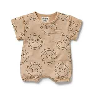 Kids Baby Wear Brands: Wilson & Frenchy - Organic Sweat Growsuit - Happy Days
