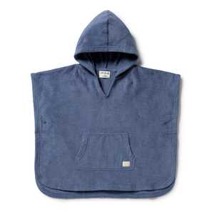 Wilson & Frenchy - Organic Terry Hooded Poncho - Deep Blue