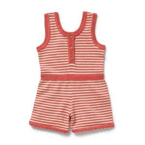 Wilson & Frenchy - Organic Knitted Stripe Playsuit - Strawberry Swirl